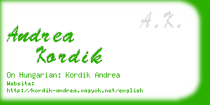 andrea kordik business card